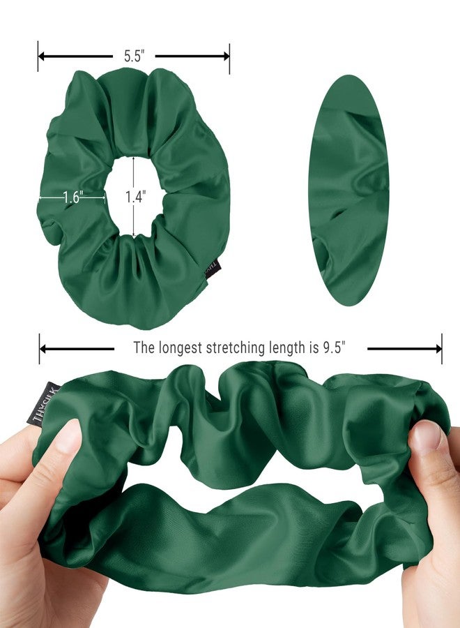 ثكس سيلك ربطة شعر حريرية من THXSILK للنساء، لون أخضر زمردي، ربطة شعر حريرية واحدة، مقاس واحد يناسب الجميع، مصنوعة من مواد طبيعية، مناسبة لجميع المناسبات، ربطات شعر أنيقة وعصرية، مناسبة للشعر الكثيف - Image 5